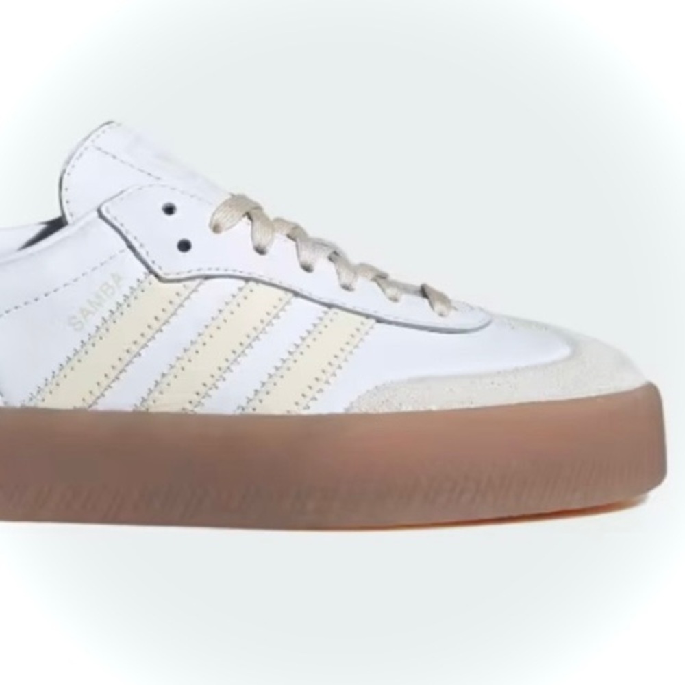 ADIDAS | 6.5 / 9 | Sambae Samba Gum Sole Cloud Wonder White Leather Lace Sneaker